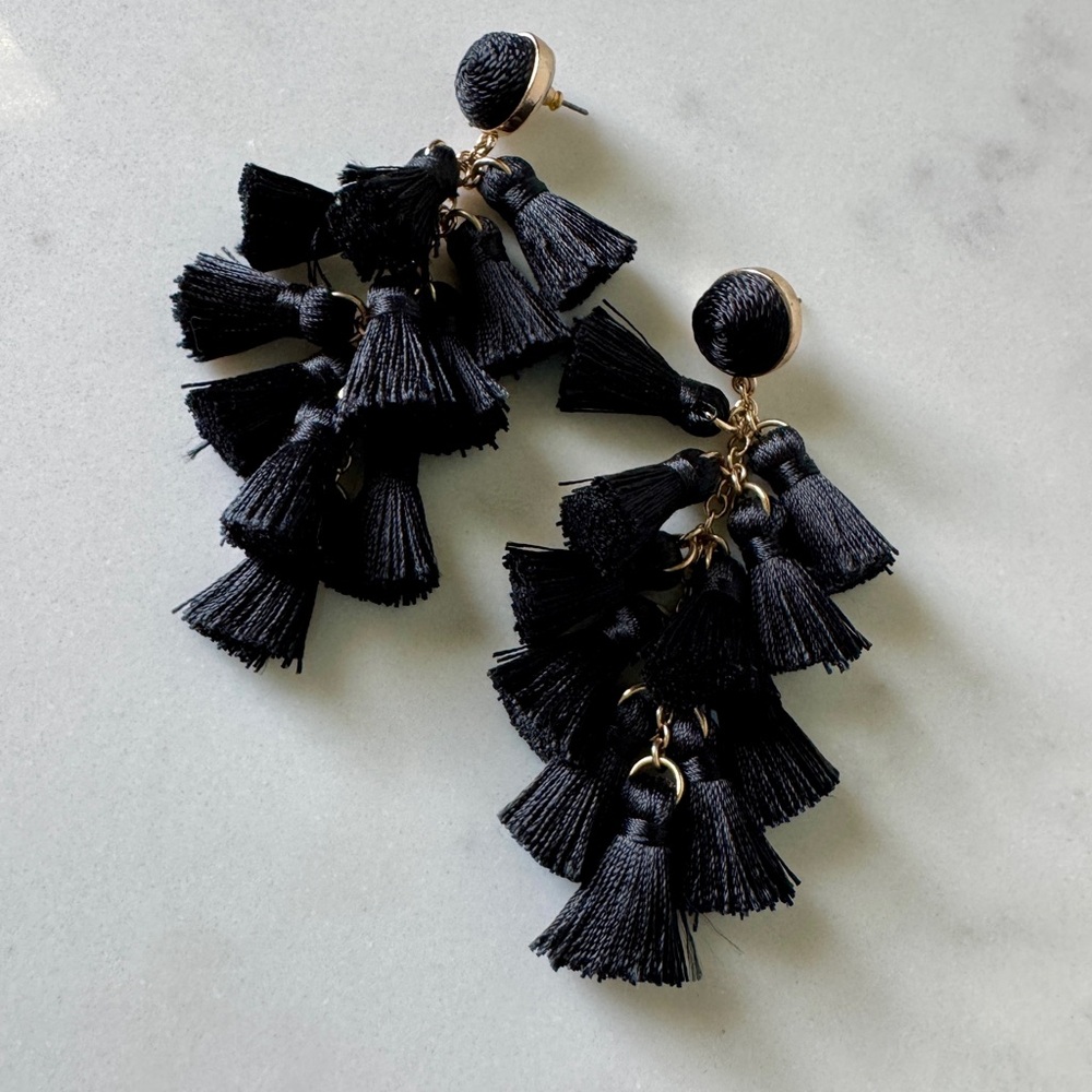Black Tassel Earrings